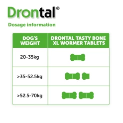 Drontal Tasty Bone XL Wormer Tablets For Large Dogs (Over 20kg) 1 Tablet Per 35kg -pet shop I9120283 en 07