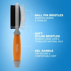 Wahl Double Sided Soft Brush With Soft Grip Gel Handle -pet shop I9522980 en 03
