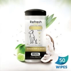 Wahl Refresh Cleaning Coconut Pet Dog Wipes -pet shop I9522995