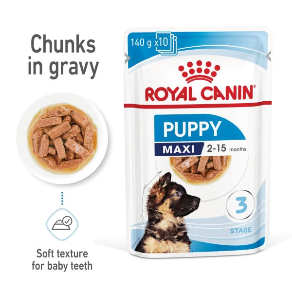 Royal Canin Maxi Puppy Wet Dog Food - Chunks In Gravy 9 Royal Canin Maxi Puppy Wet Dog Food - Chunks In Gravy - Image 7