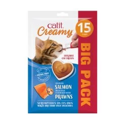 Catit Creamy Grain-free Adult Cat Treats - Salmon & Prawn -pet shop I9629283