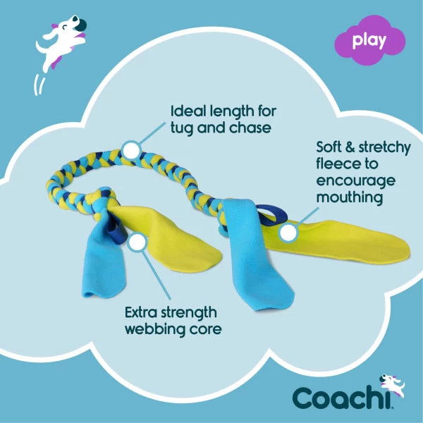 Coachi Tuggi Tug Toy For Dogs - Navy, Lime & Light Blue 5 Coachi Tuggi Tug Toy For Dogs - Navy, Lime & Light Blue - Image 3