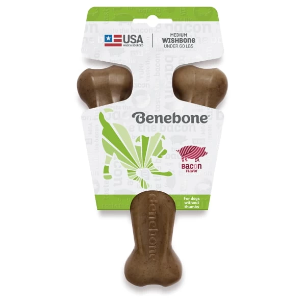 Benebone Wishbone Medium Dog Toy - Bacon 6 Benebone Wishbone Medium Dog Toy - Bacon - Image 4