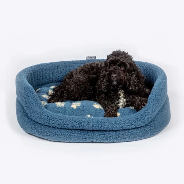 Danish Design Sherpa Fleece Harbour Paw Slumber Blue Adult Dog Bed 5 Danish Design Sherpa Fleece Harbour Paw Slumber Blue Adult Dog Bed - Image 3